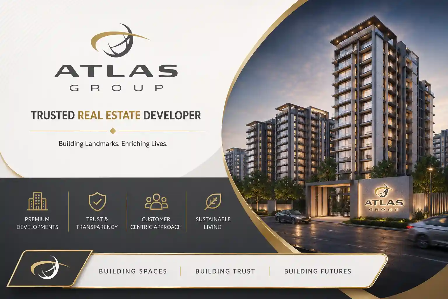 Atlas Group official logo for Raj Nagar Extension projects