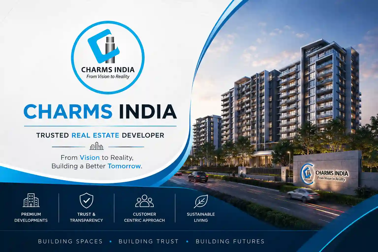 Charms India official logo for Raj Nagar Extension projects