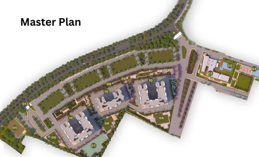 Master layout plan of Divyansh Koyal Enclave showing plot distribution and amenities
