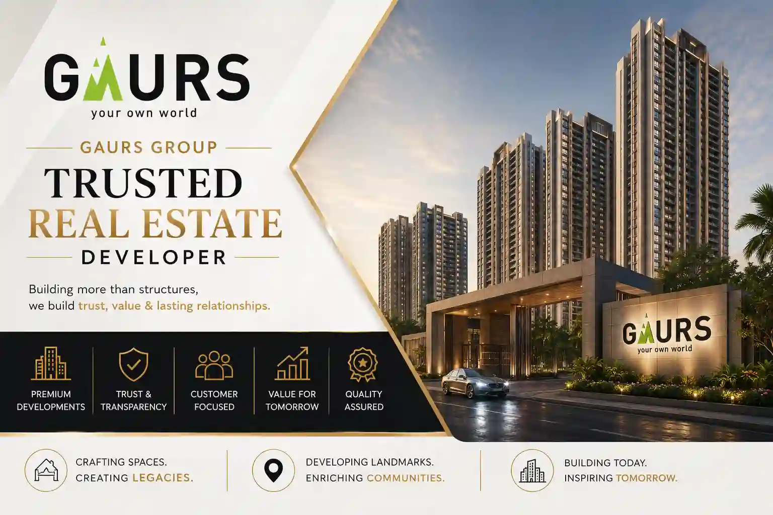 Gaurs Group official logo for Raj Nagar Extension projects