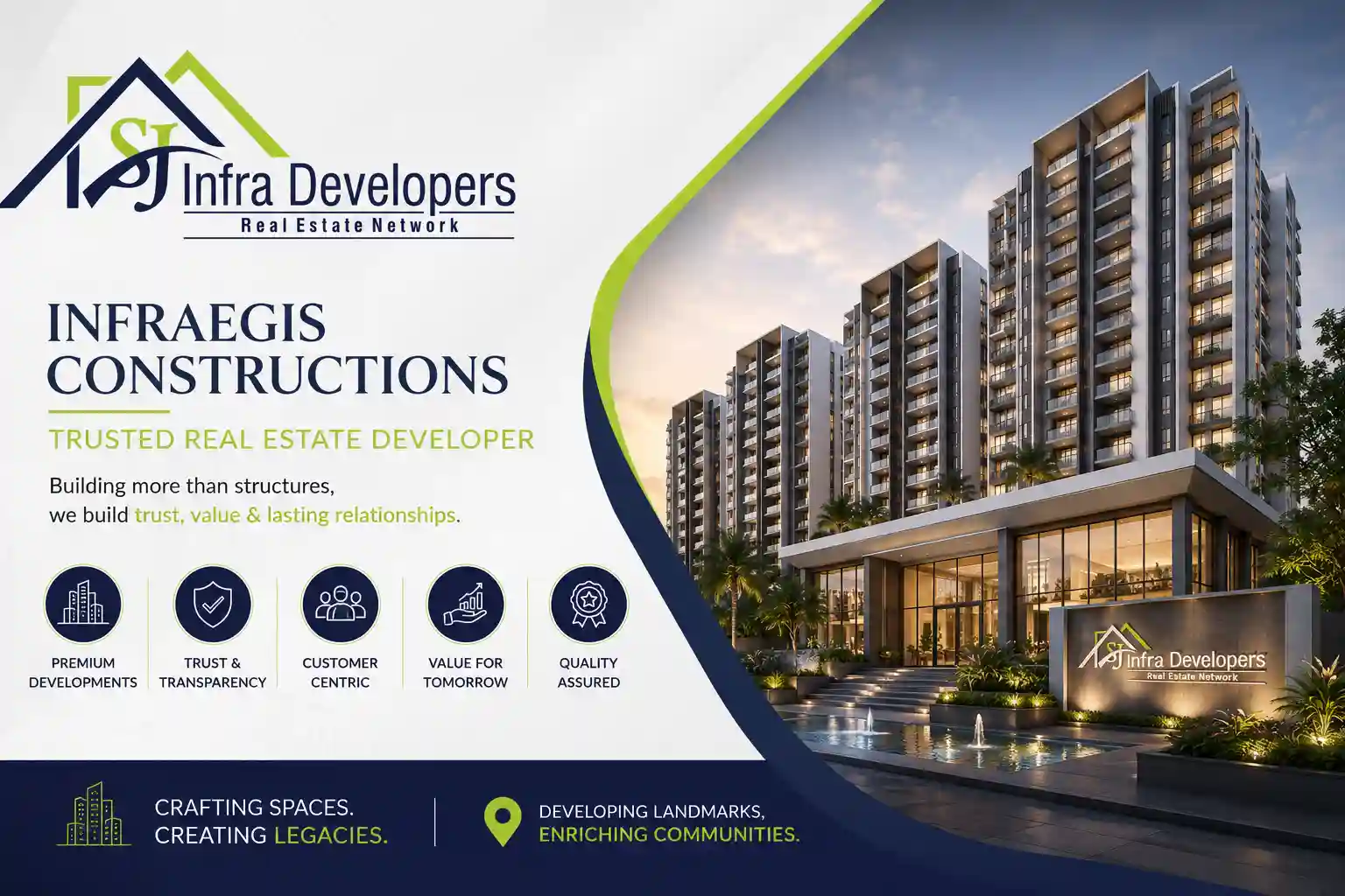 Infraegis Constructions official logo for Raj Nagar Extension projects