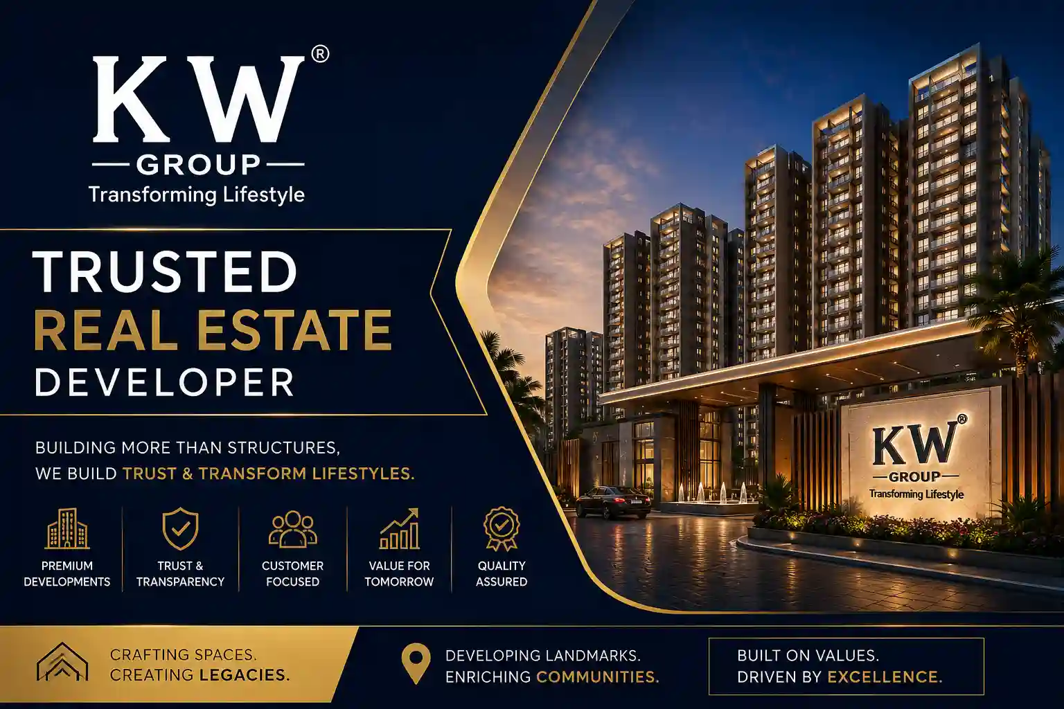 KW Group official logo for Raj Nagar Extension projects