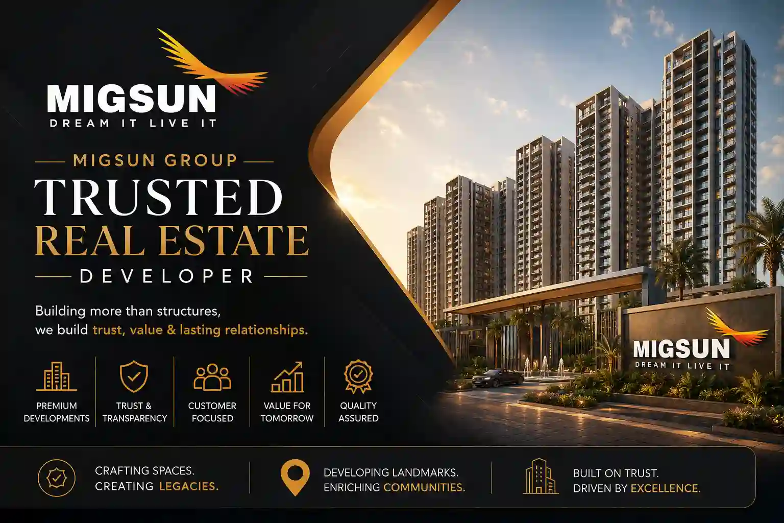 Migsun Group official logo for Raj Nagar Extension projects
