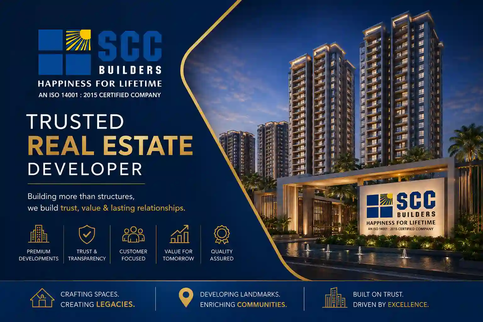 SCC Builders official logo for Raj Nagar Extension projects