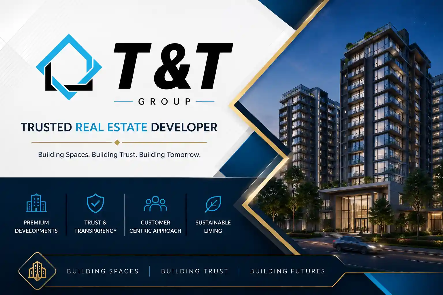 T&T Group official logo for Raj Nagar Extension projects
