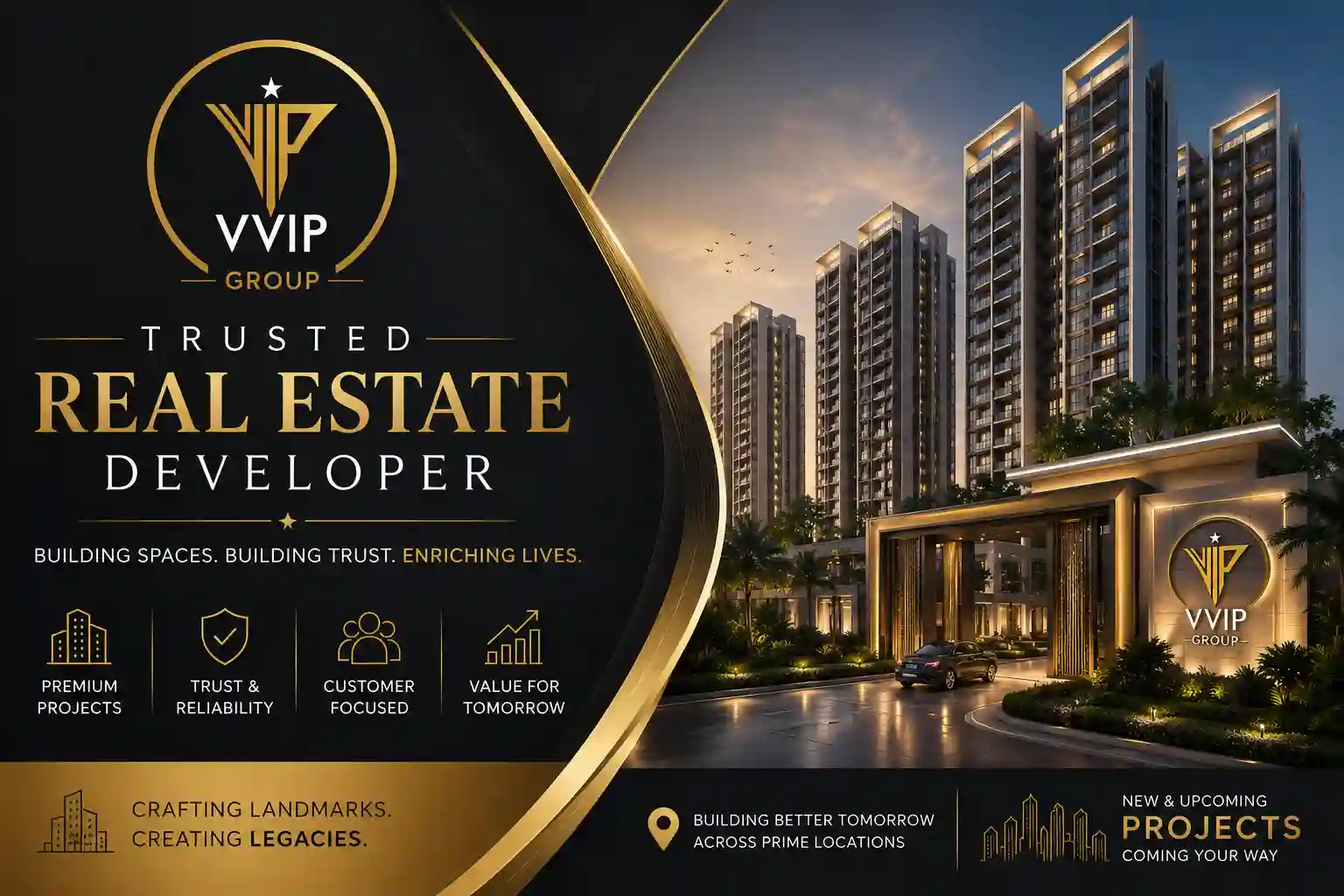 VVIP Group official logo for Raj Nagar Extension projects